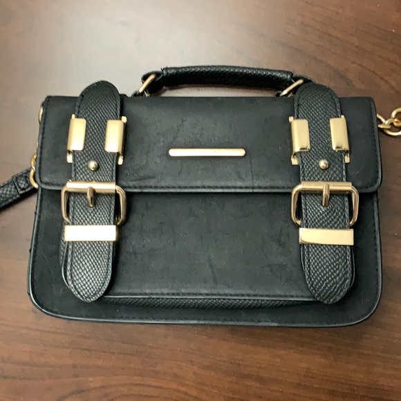 River Island Black Faux Suede Mini Satchel Handbag - Picture 10 of 11